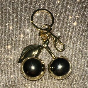 Gold Cherry Keychain/Bag Charm